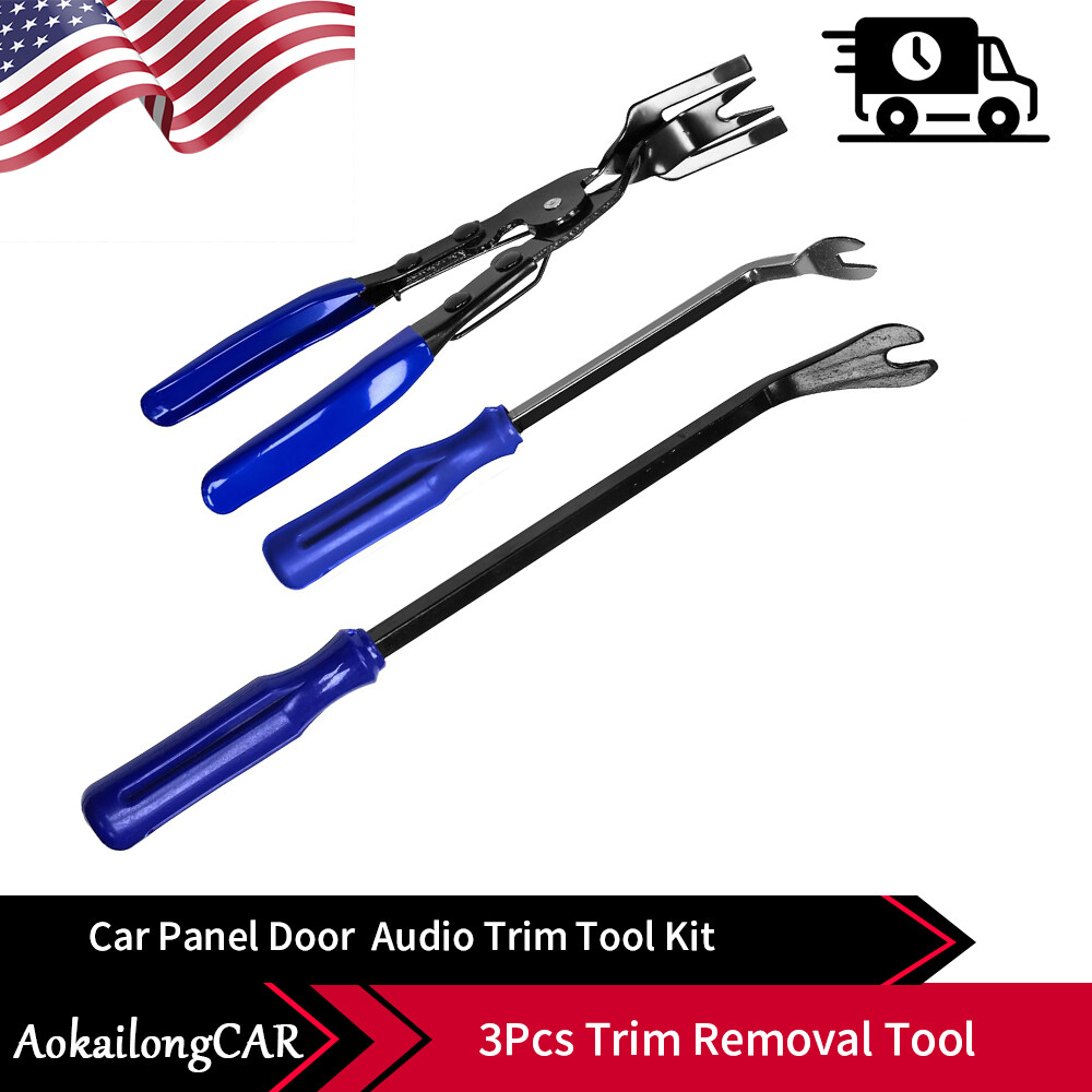 Auto Trim Clip Remover Tool Removal Pliers Fastener Door Panel Retainer Set 3PCS