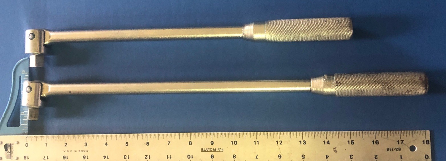 SET OF 2 VINTAGE 1/2 IN. DRIVE CORNWELL BREAKER BARS HF 318 & HF 315 MADE IN USA