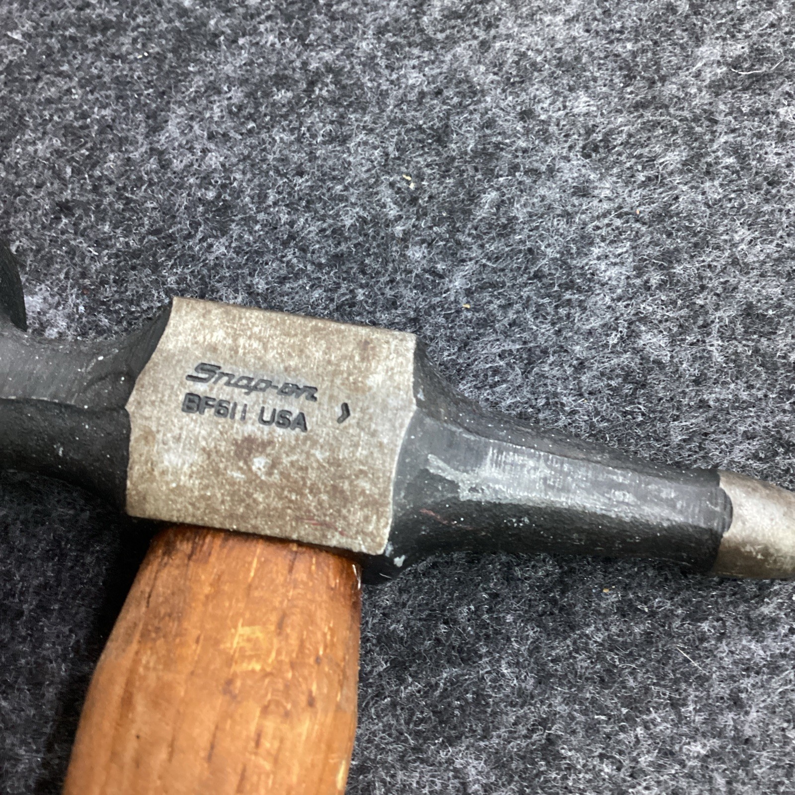 Vintage Snap On Tools BF6118 Auto Body Wood Handle Short Pick Hammer