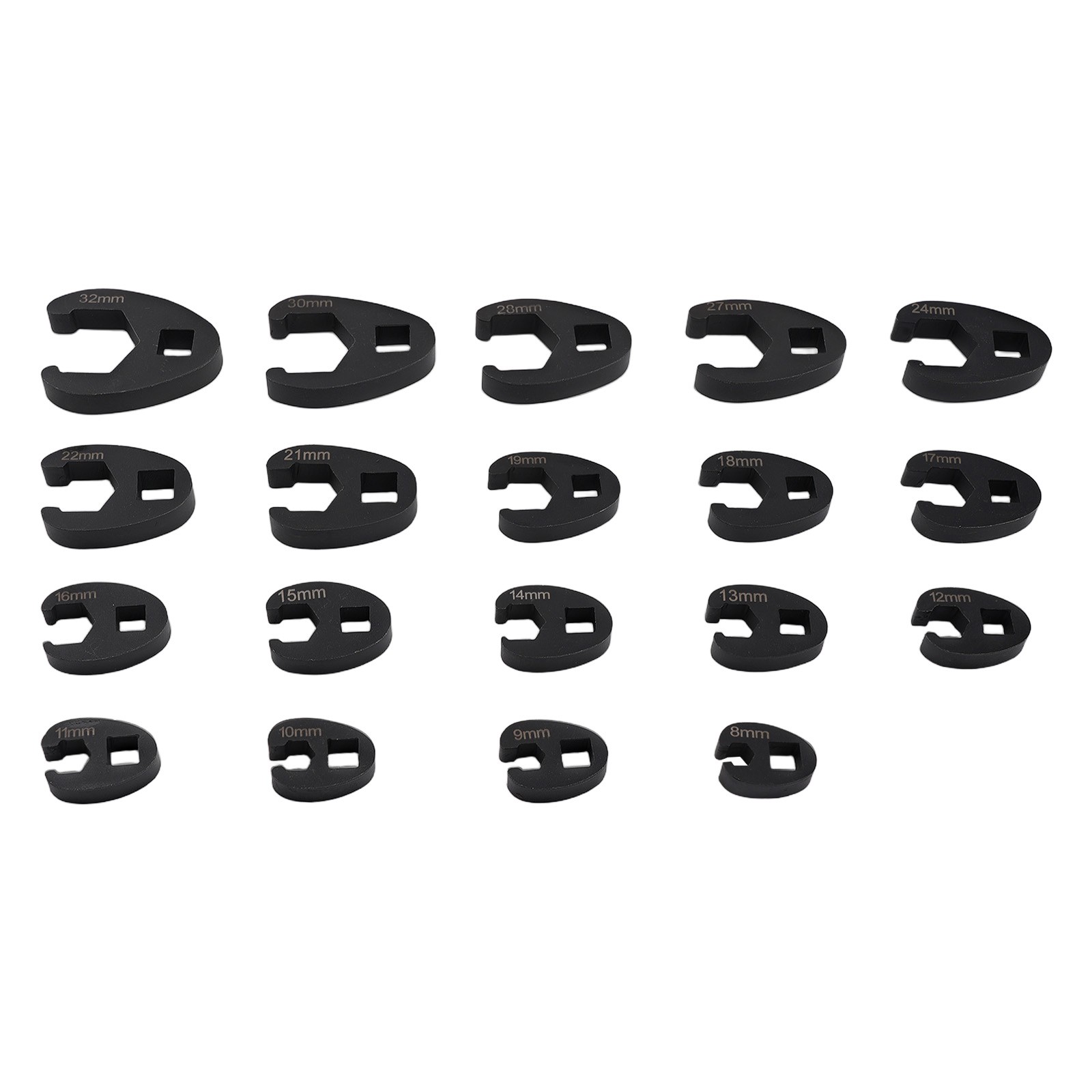 1/2″ 3/8” Crows foot Wrench Set Crowfoot Wrench Set 8-32mm Socket Tool Kit 19PCS