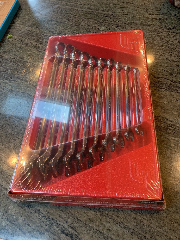 snap on soex710 10 pc 12 point sae flank drive plus combination wrench set