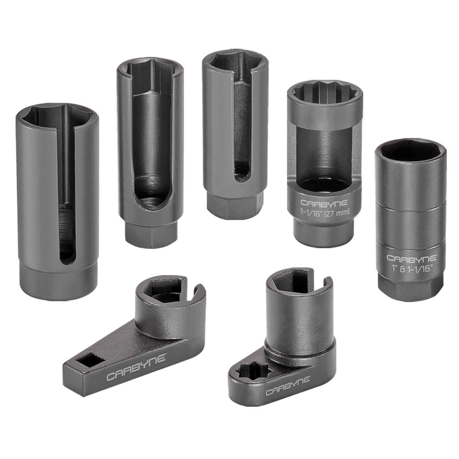 Carbyne 7 Piece Oxygen Sensor & Sending Unit Socket Set, Chrome Molybdenum Steel