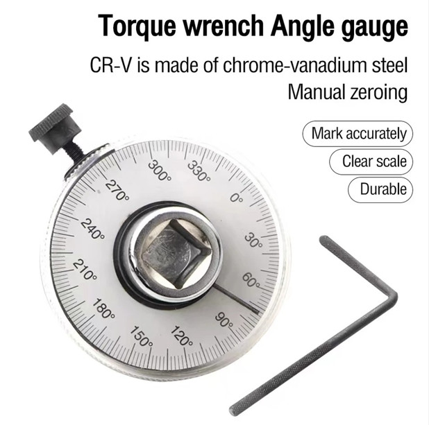 360 Degree 1/2″ Drive Torque Angle Gauge Meter Rotation Measure Wrench Tool