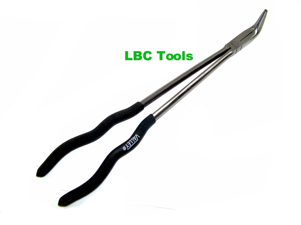 16″ LONG NOSE PLIERS LONG REACH BENT NOSE PLIERS 90 DEGREE CR-V FOAM GRIPS TOOLS