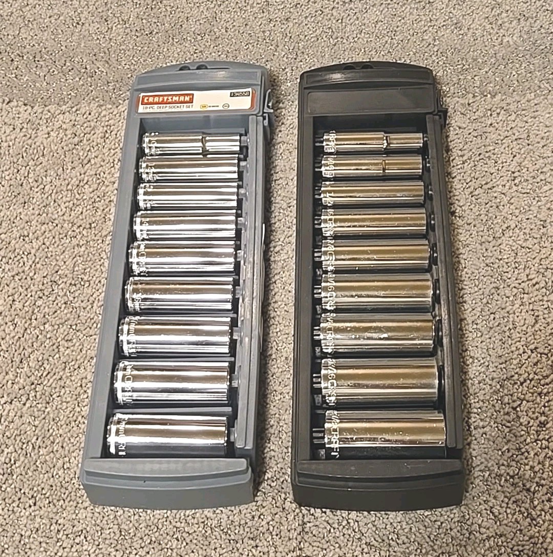 NEW Craftsman 34558 18-Piece Deep Well Socket Set SAE Metric 3/8″ drive Z-AL