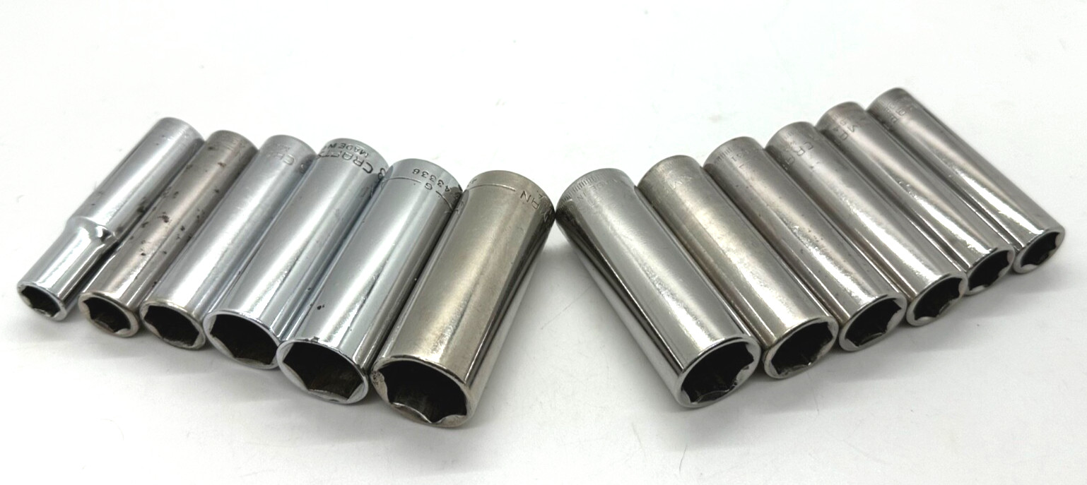 🇺🇸 Craftsman Tools USA METRIC & SAE Deep Socket Set Lot 3/8″ Drive 6-point