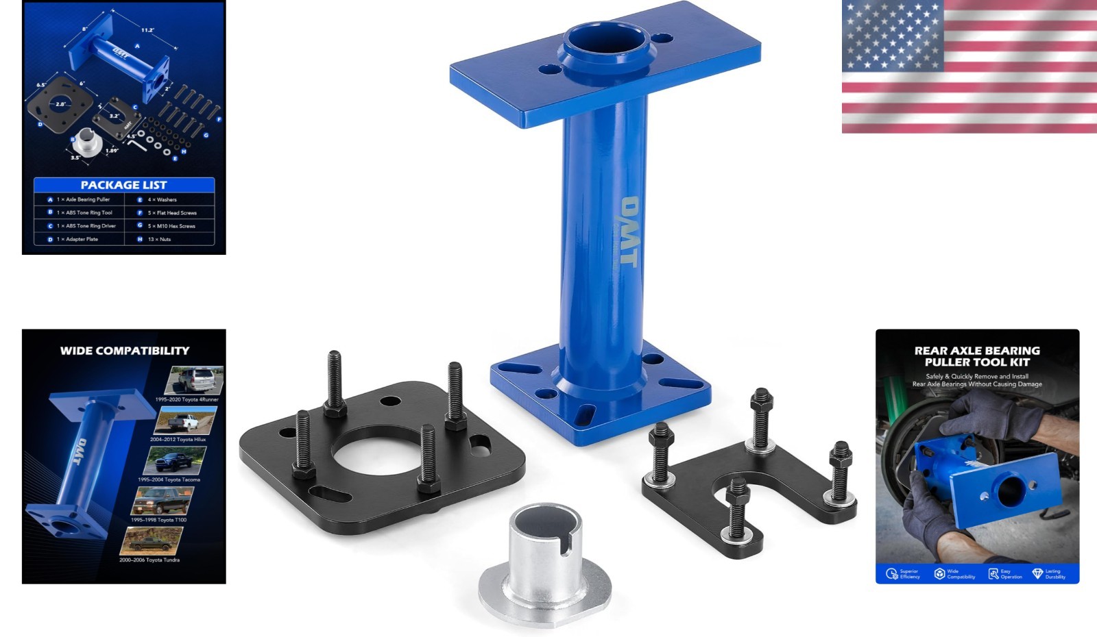 Wheel Bearing Removal Tool Kit for Toyota 4Runner Tacoma T100 Tundra Hilux