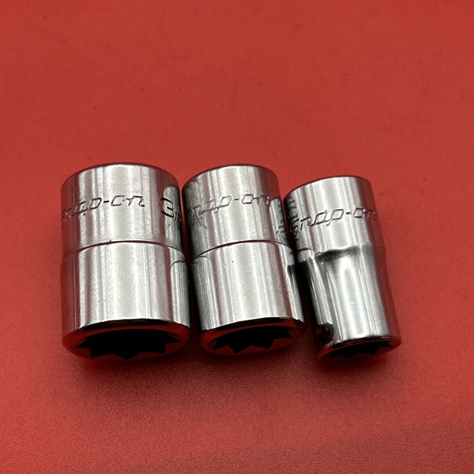 Snap-On 3 pc 1/4 drive double square 8pt Socket Set 3/8, 5/16, 1/4 TM