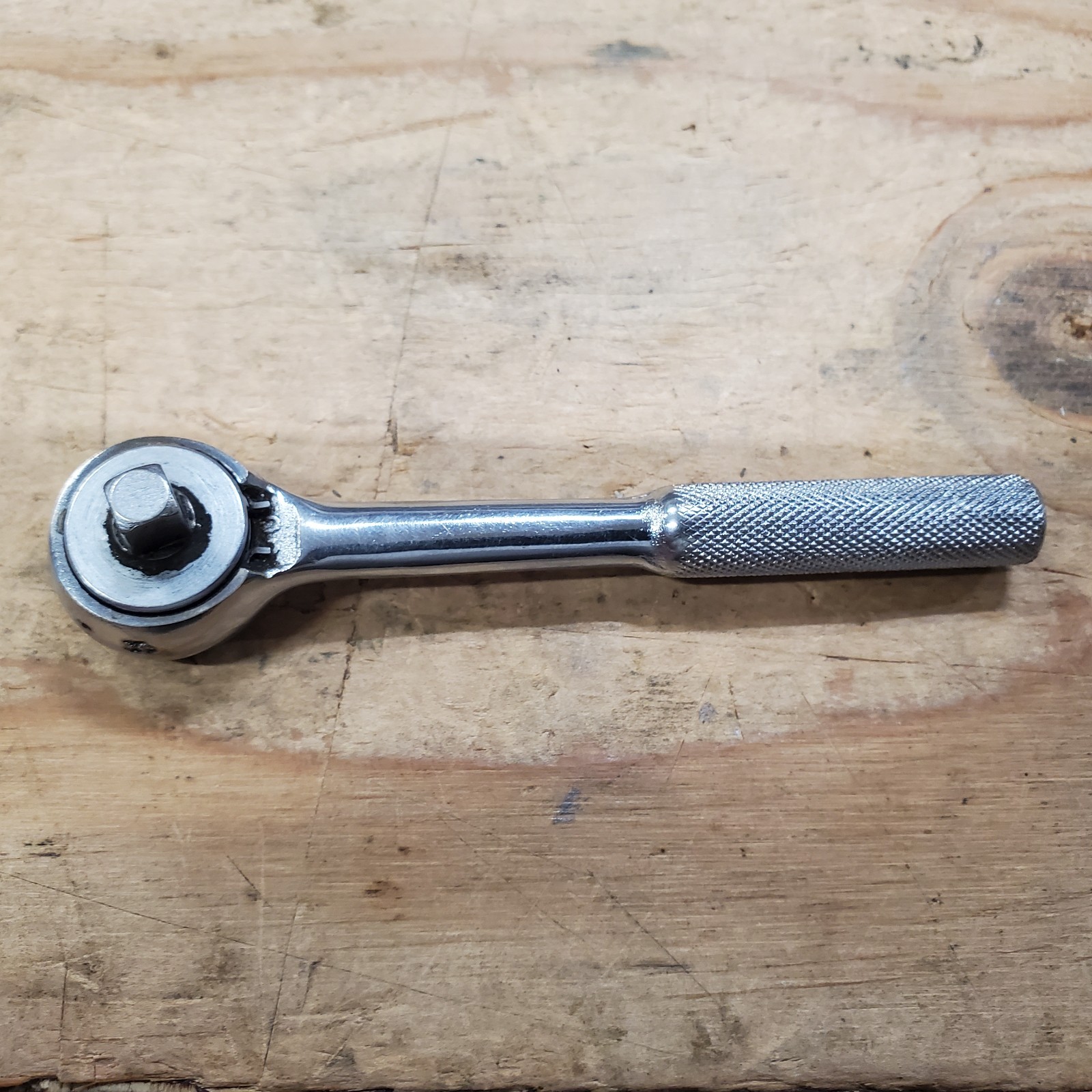 S-K Tools Chrome Ratchet 40970 1/4″ Drive Knurled Handle USA Mechanic Tool