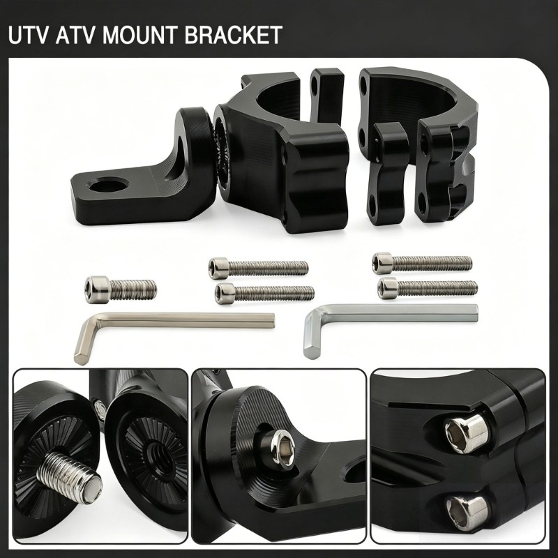 Round Bar Light Mount Bracket for UTV Vehicle Bar Setups Kit