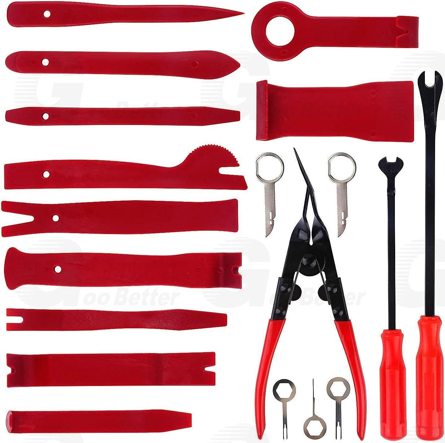 19pcs Car Trim Removal Tool Kit Radio Hand Pry Panel Door Interior Clip Plastic