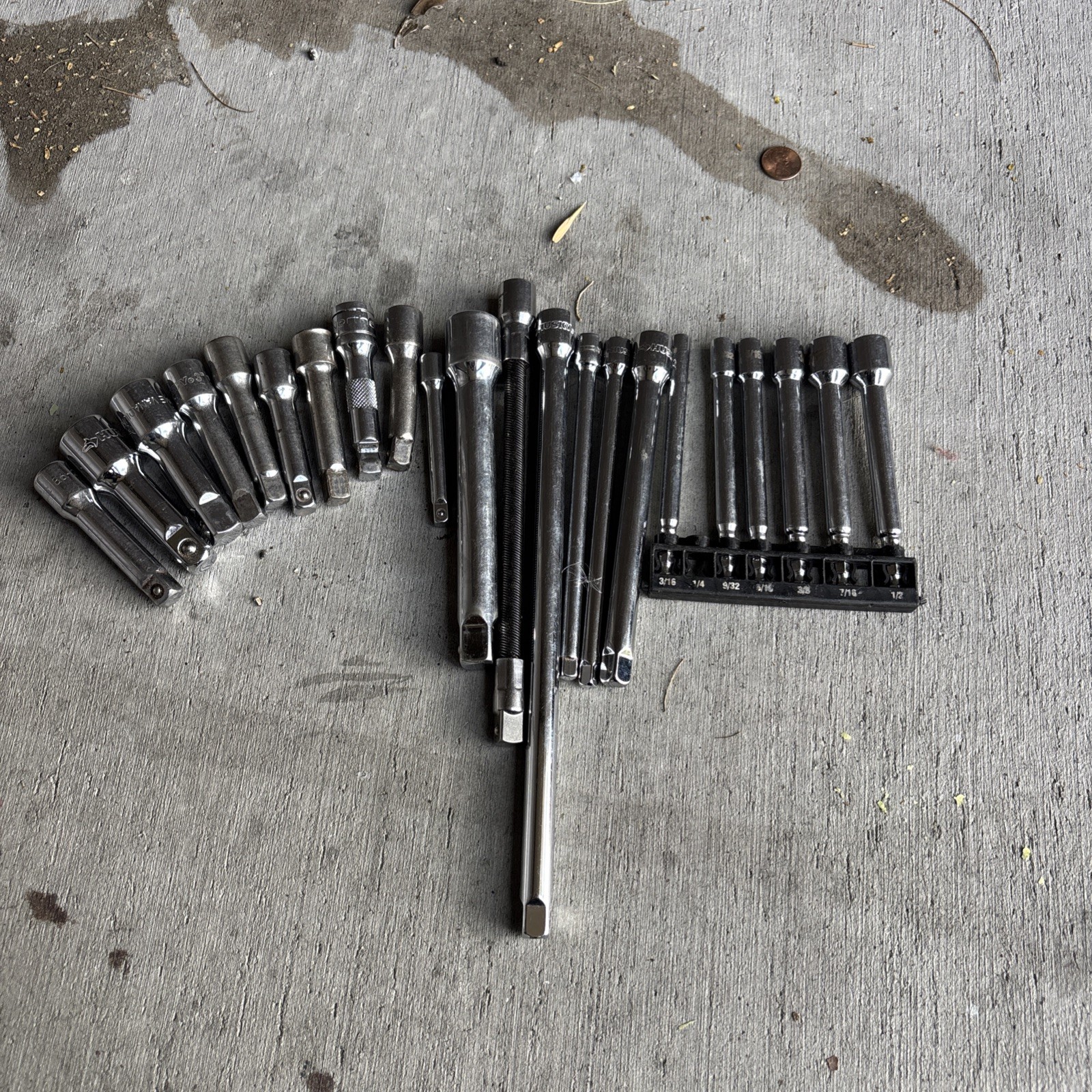Lot of 22 Assorted Socket Extensions Various Sizes and Brands See Photos