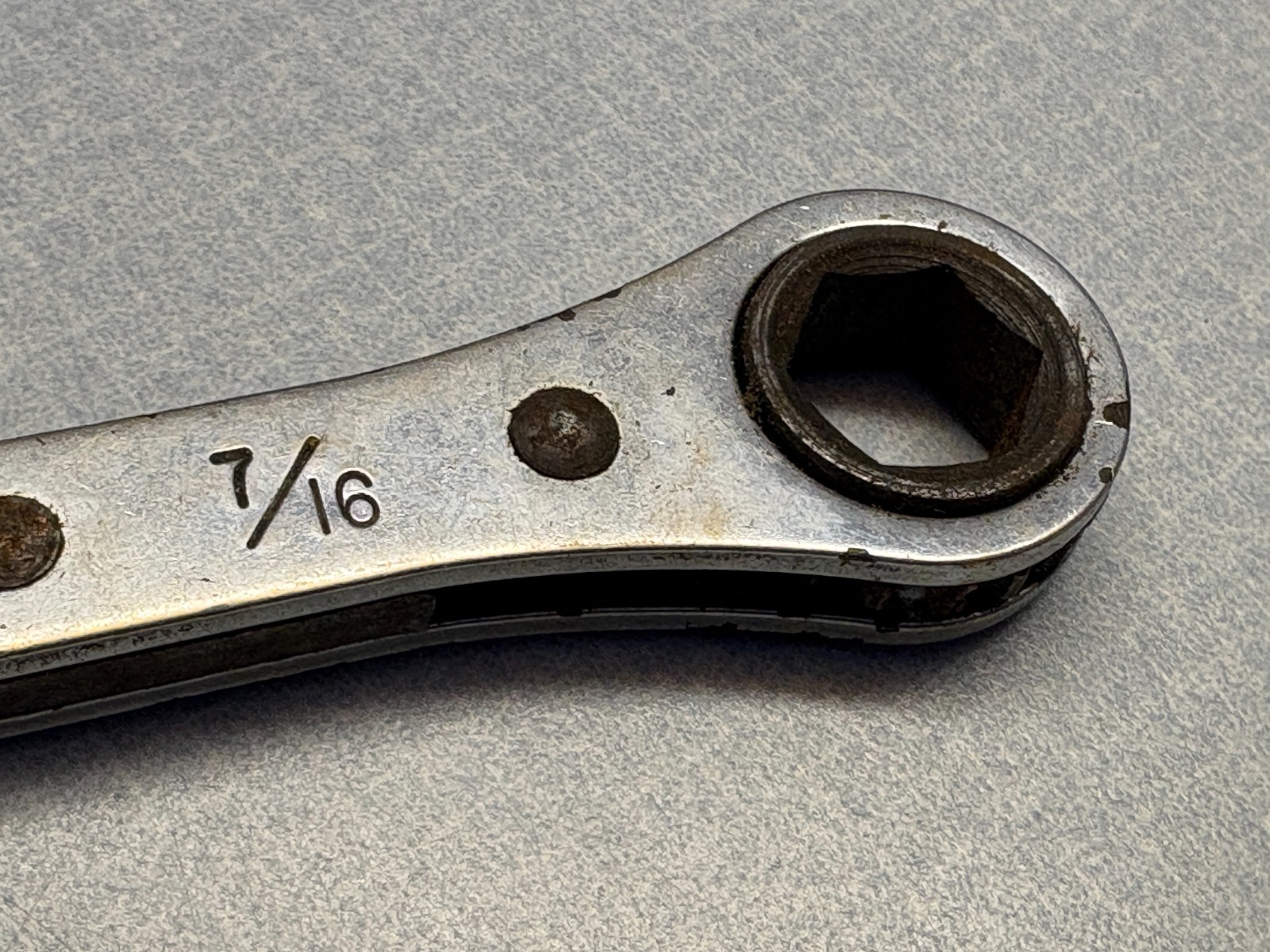 Snap On Mini 7/16″ Compact Single Ratcheting Pocket Wrench 6 Pt. B-178836