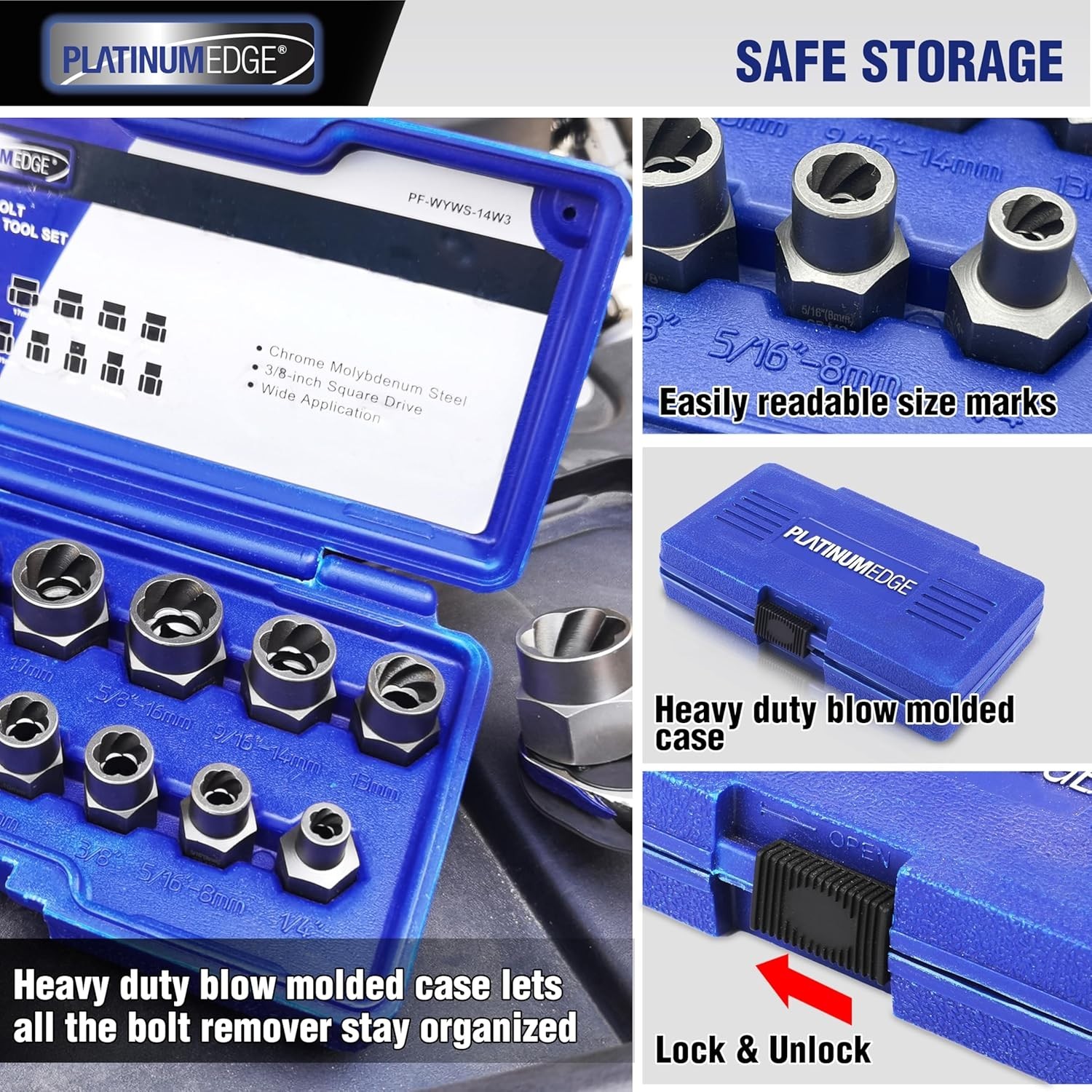 Comprehensive 13-Piece Impact Extractor Set with Heavy-Duty Storage Case