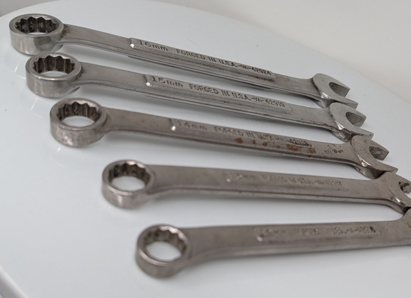 5 Vtg Craftsman Metric Offset Combination Wrench Set 12-16mm 42916-9, 42924