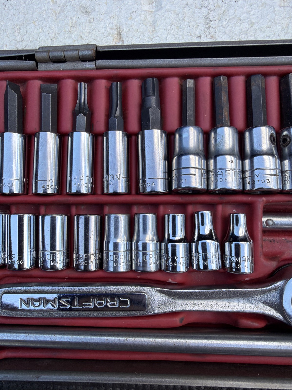 Sears Craftsman 1/4″ Drive 48pc SAE RHFT Socket Set Metal Case USA RARE 44302
