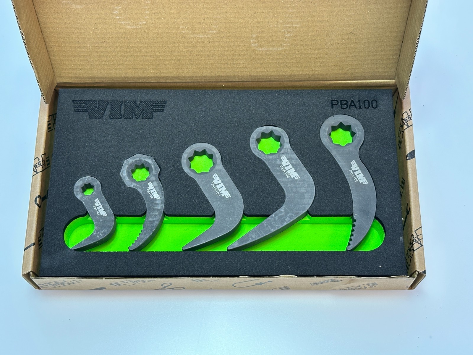 VIM Tools PBA100 5pc Pry Bar Attachment Set w/ Foam Tray 1/4″, 3/8″ & 1/2″ Drive