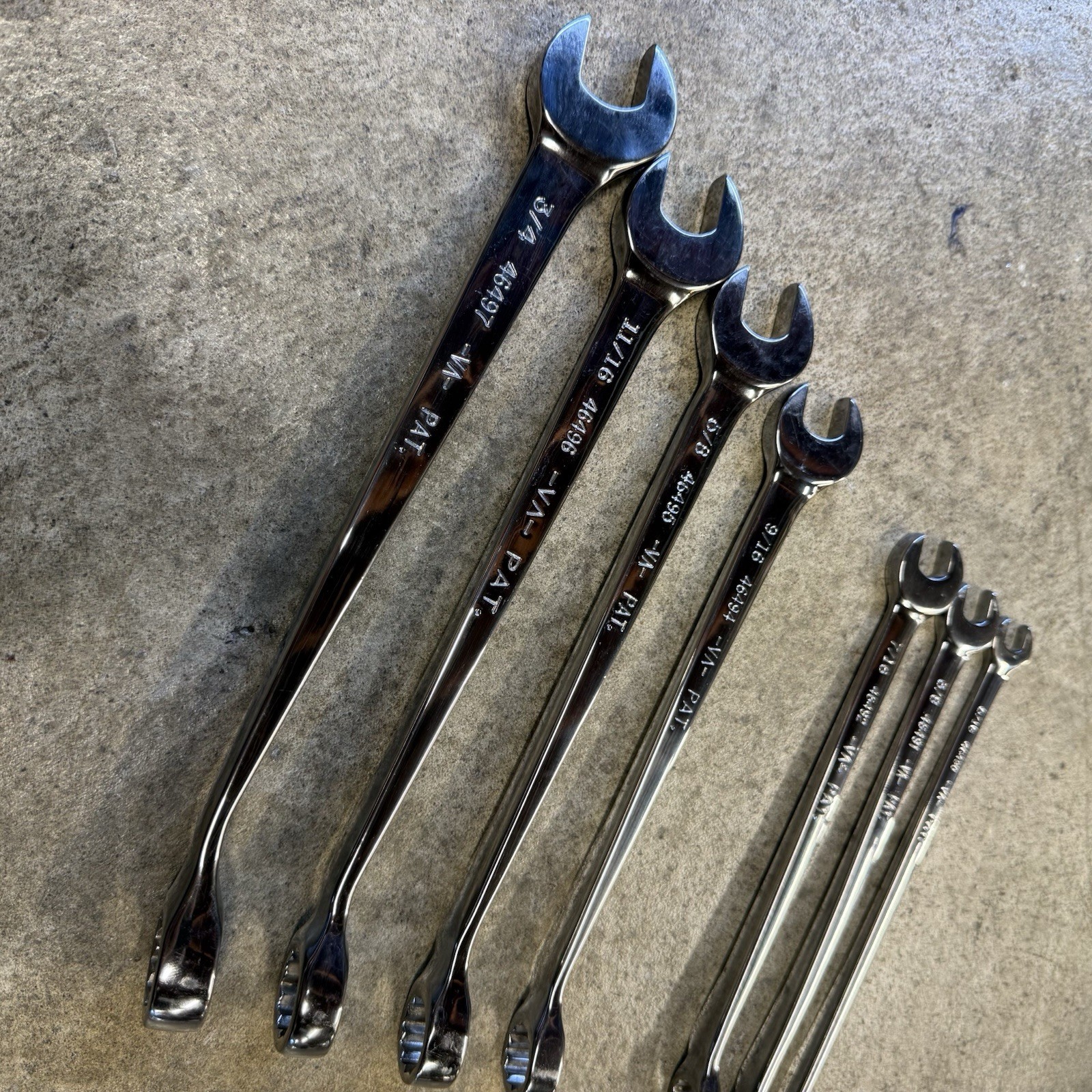Craftsman Cross-Force SAE Combination Wrench Set NO 1/2” 7pc 5/16-3/4 USA 946520