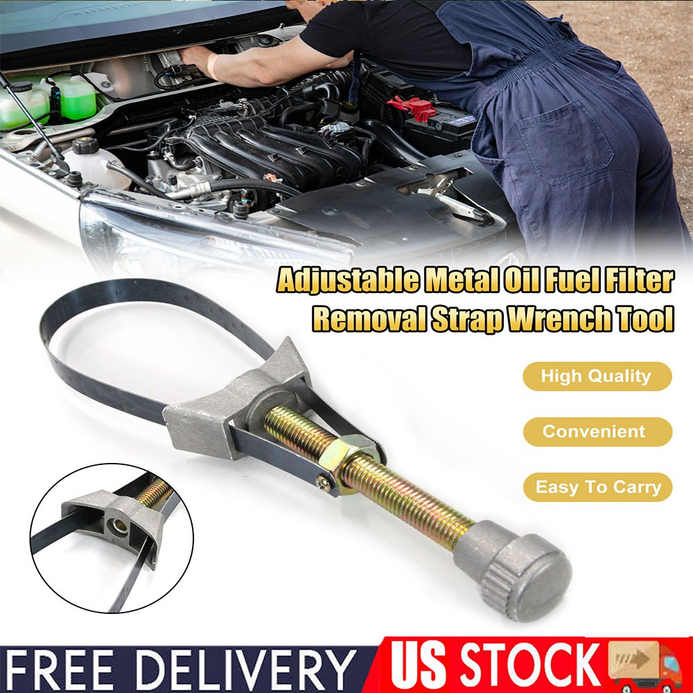 Auto Car Diameter Adjustable Oil Filter Removal Strap Wrench Tool 60mm To 120mm-