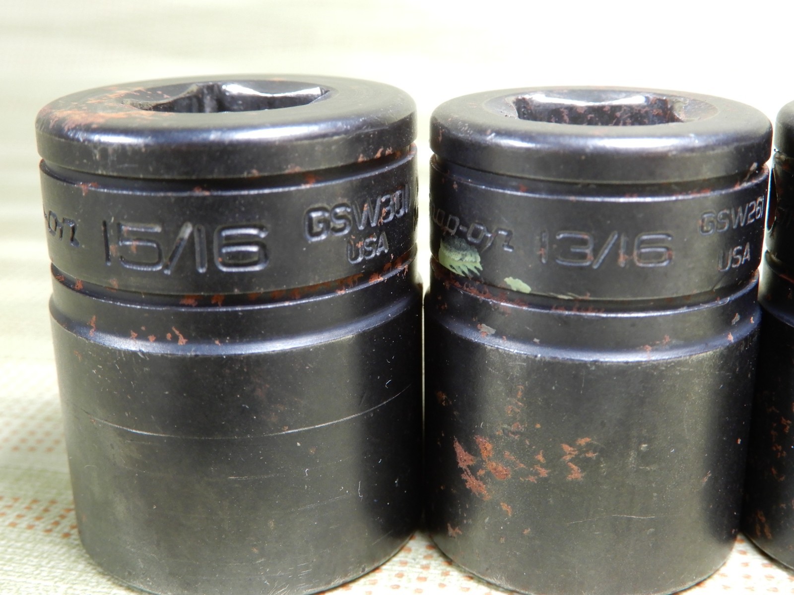 Snap-On Impact Sockets 15/16, 13/16, 3/4, 11/16, & 1/2 (5) Great Condition VX
