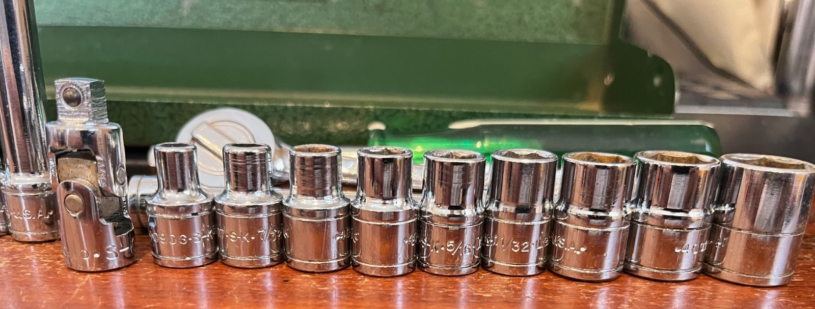 Vintage S-K Tools 1/4″ Drive Socket Set No. 4921 Very Clean Set USA Made