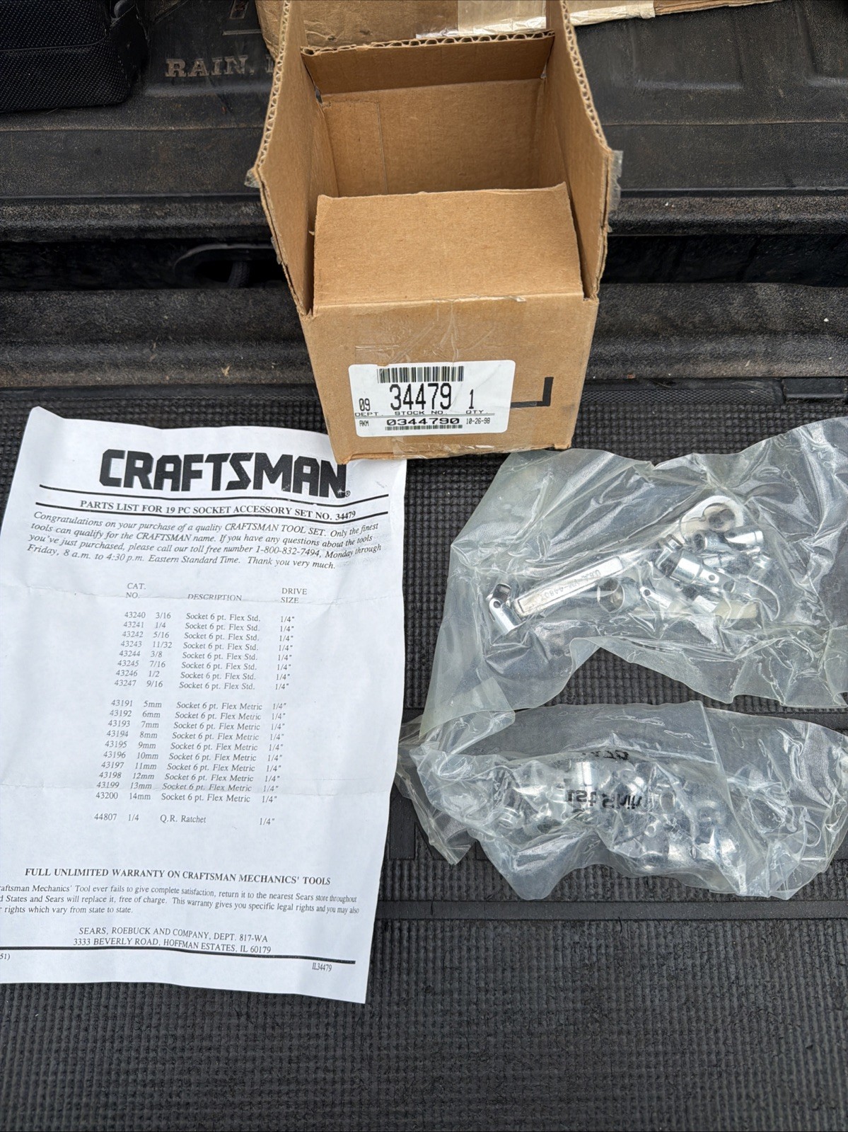 Holy Grail Sears Craftsman USA 1/4” Flex Socket Catalog Set 34479 19p Metric SAE