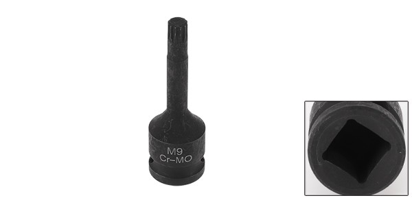 Universal 1/2 Inch Drive Impact Socket 8.5mm 12 Point CR-MO Black 1 Pcs
