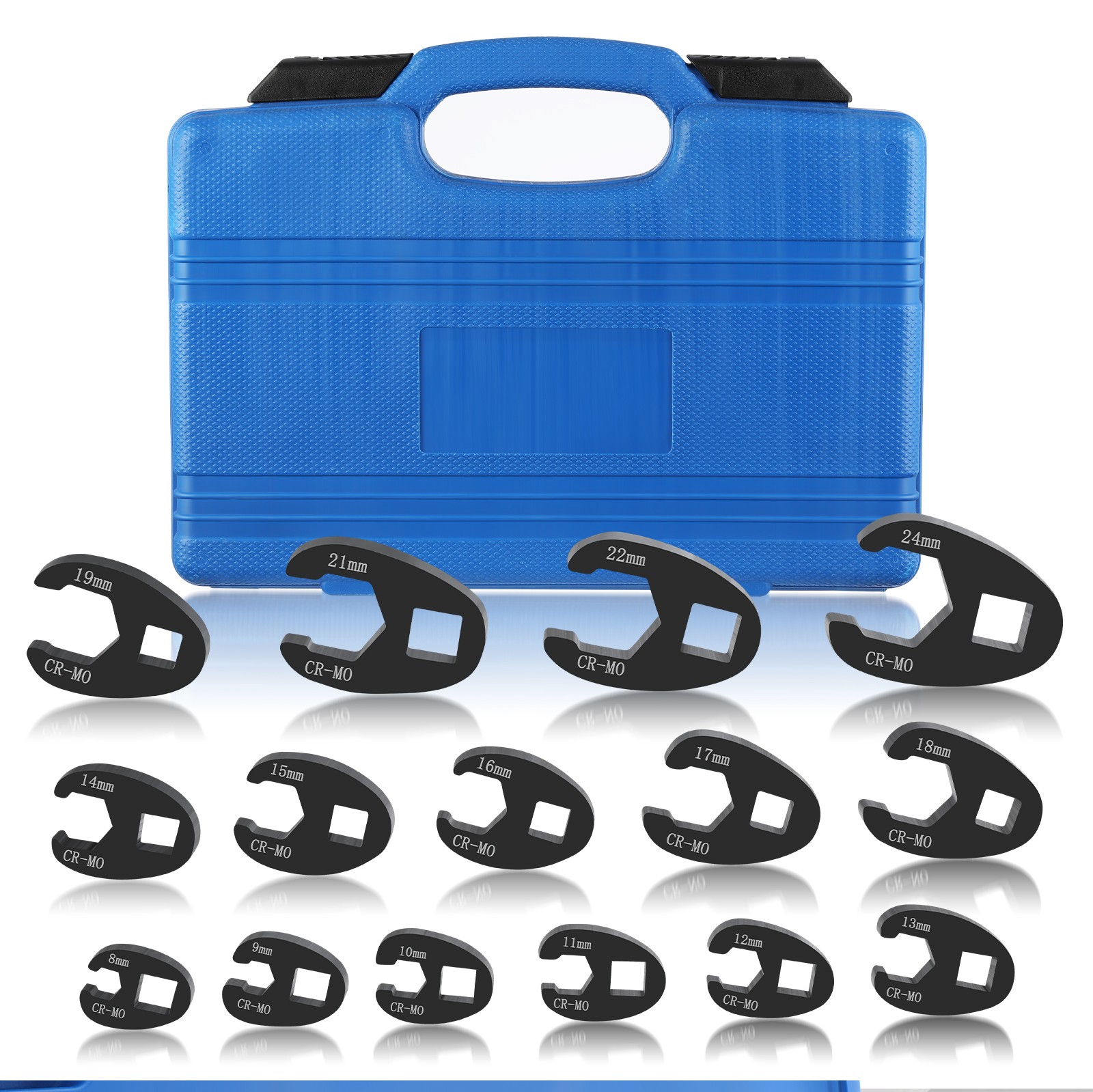 15PCS Crows foot Wrench Set 1/2″ and 3/8” Drive Flare Nut Crowfoot Wrench Set
