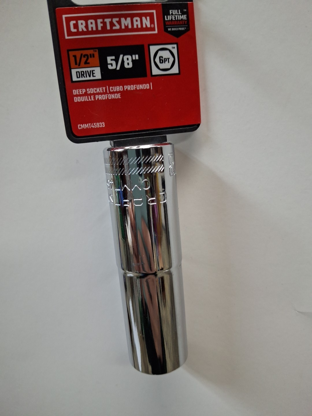 Craftsman 5/8 in. X 1/2 in. drive SAE 6 Point Deep Socket