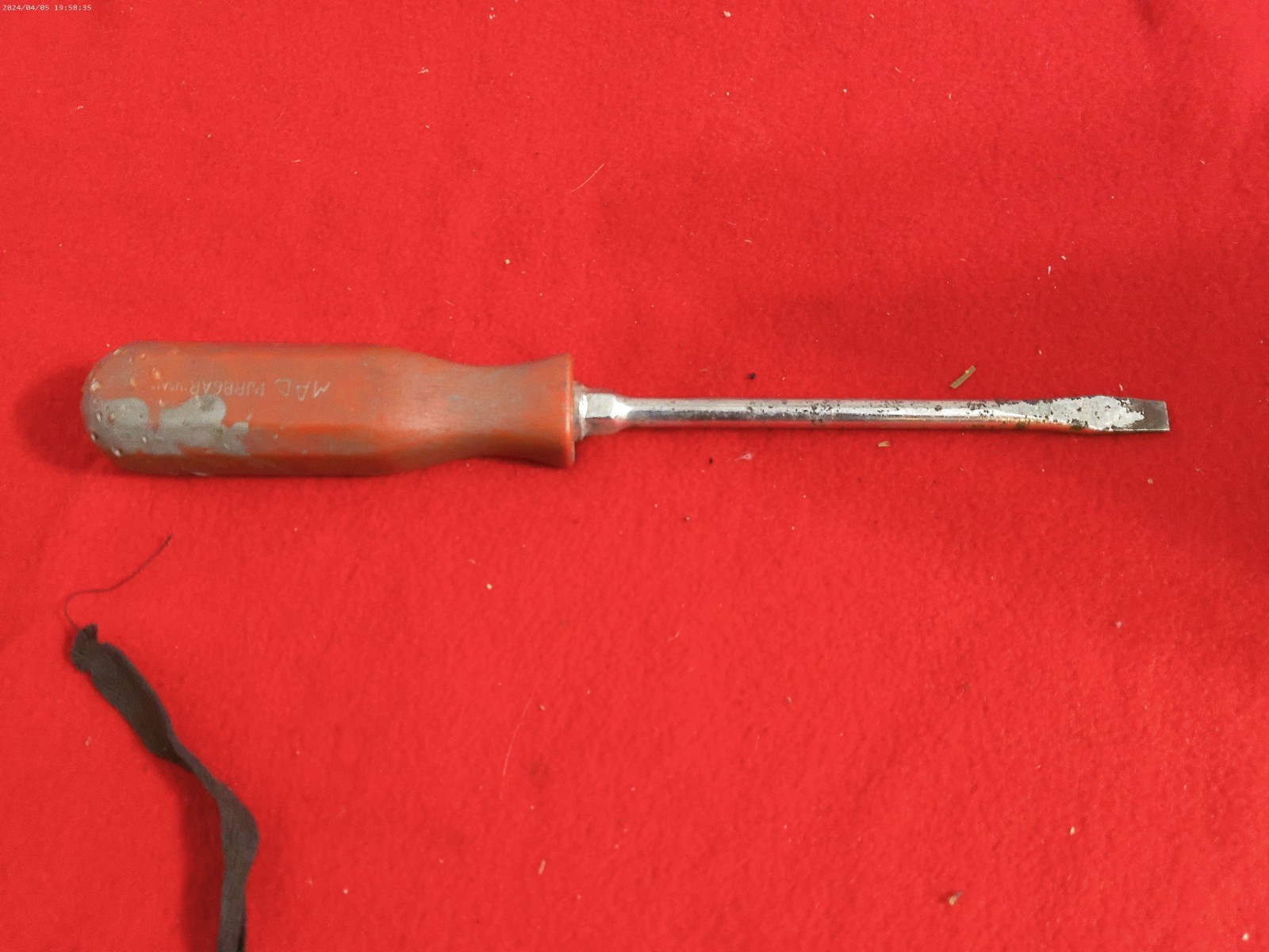 MAC TOOLS PJRB6AR SCREWDRIVER 6″ FLAT BLADE 1/4″ BLADE HARD RED HANDLE VGC