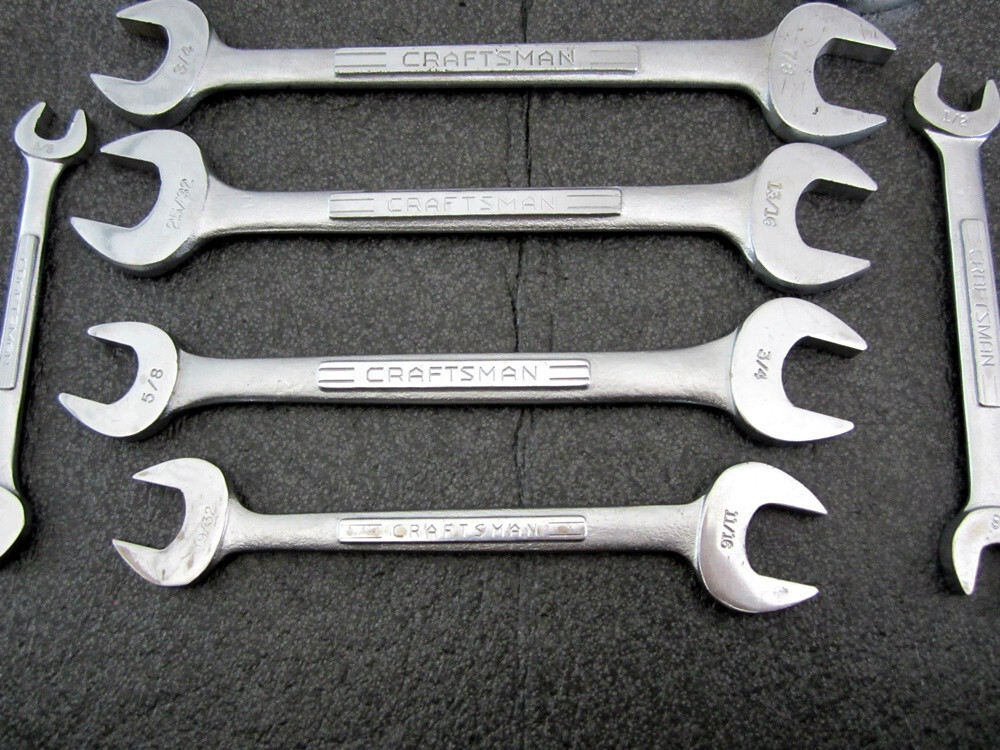 Vintage Craftsman 8pc SAE Open End Wrench Set 3/8″ to 1-1/8″ Made in USA
