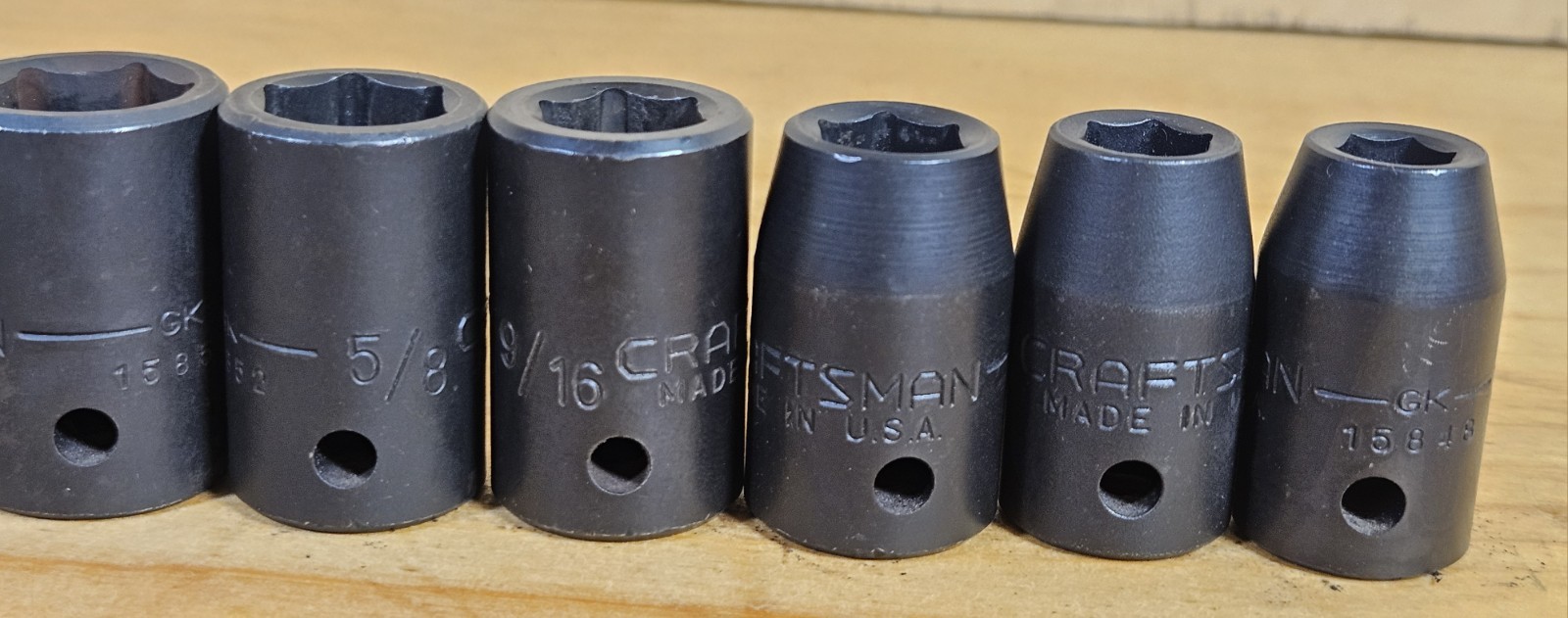 USA Used SAE Craftsman GK 1/2″ Drive Impact Socket Set 12 Pieces 3/8- 1 1/16