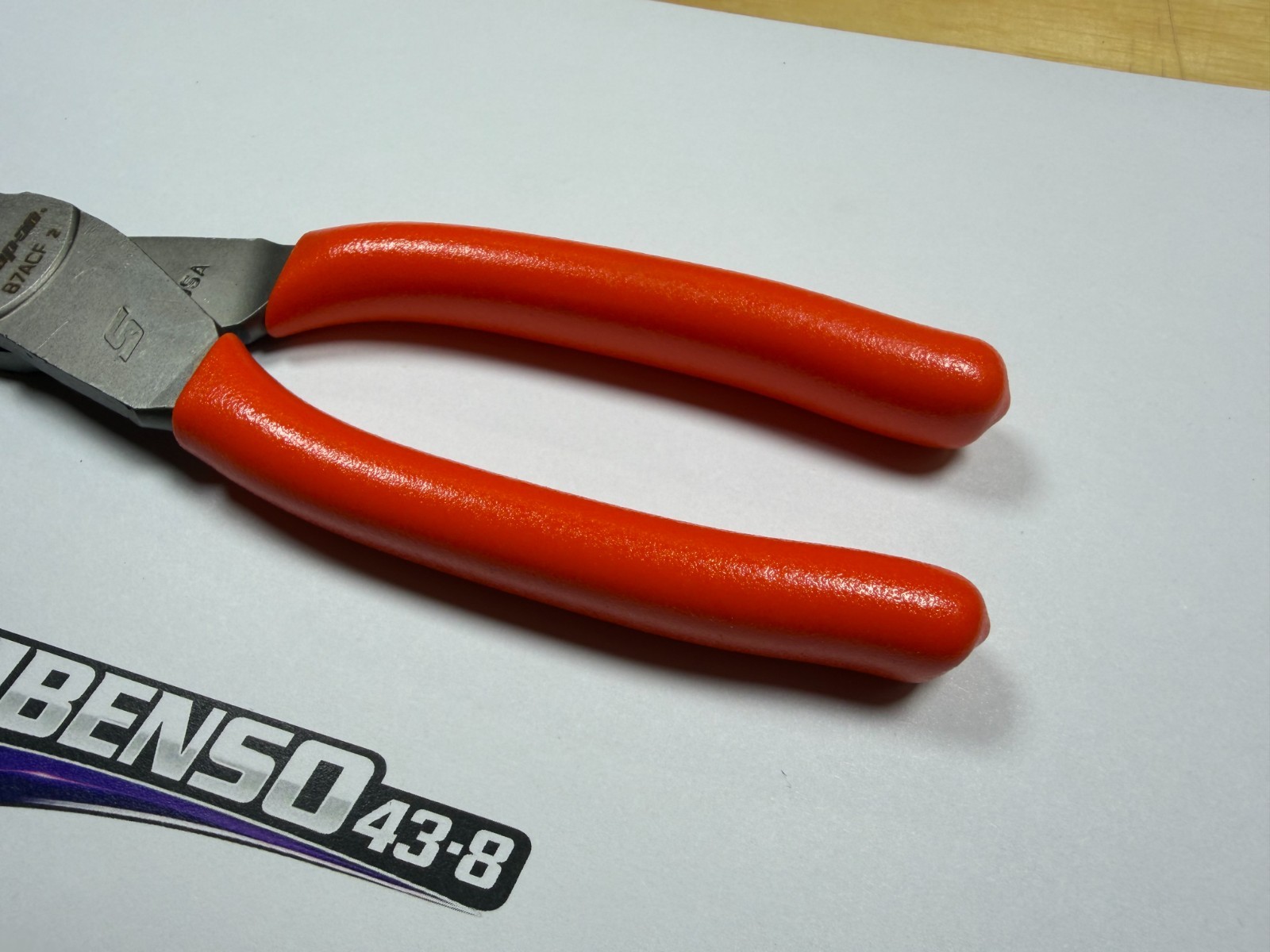Snap-on Tools USA NEW ORANGE Soft Grip 7″ Diagonal Cutter Pliers 87ACFO