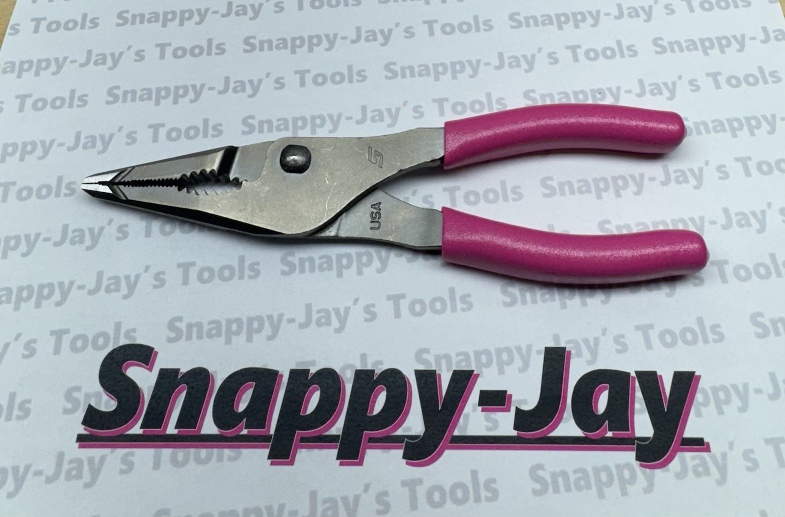 Snap-on Tools NEW ELECTRIC PINK 7″ Talon Long Nose Slip Joint Pliers LN46ACFEP