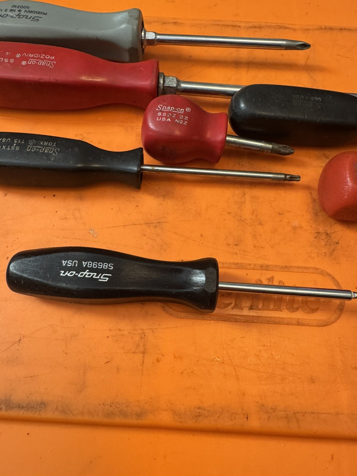 Snapon Mac SDD 7 Pc Red Grey Black Hard Handle Screwdriver Set Some Pozidrive