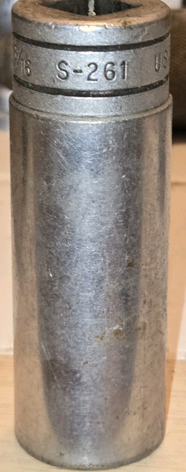 Snap On Tools S261 1/2 Dr 12Pt SAE 13/16 Flank Dr Chrome Deep Socket USA VTG Old