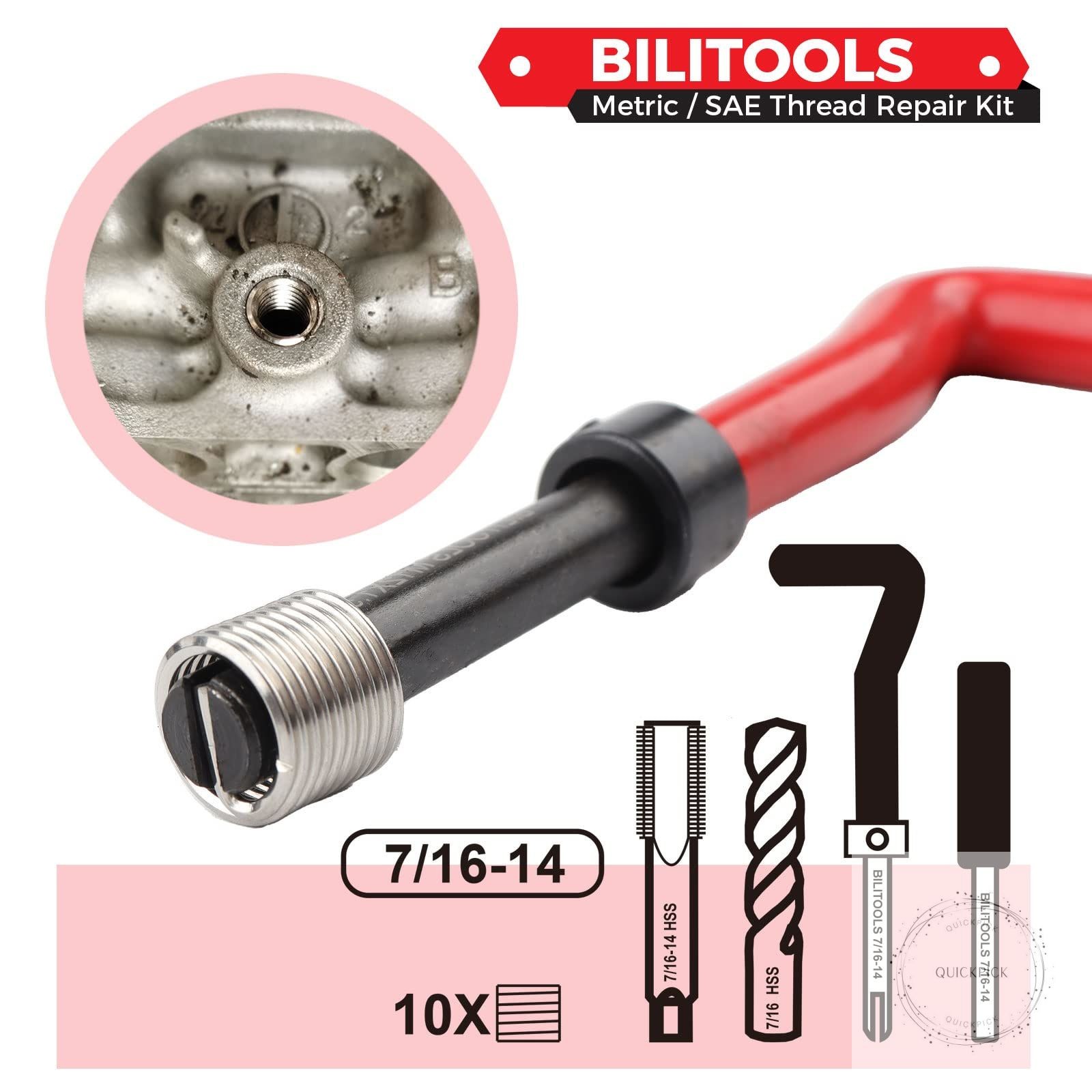 7/16-14 inch Thread Repair Kit, HSS Drill Helicoil Repair Kit SAE