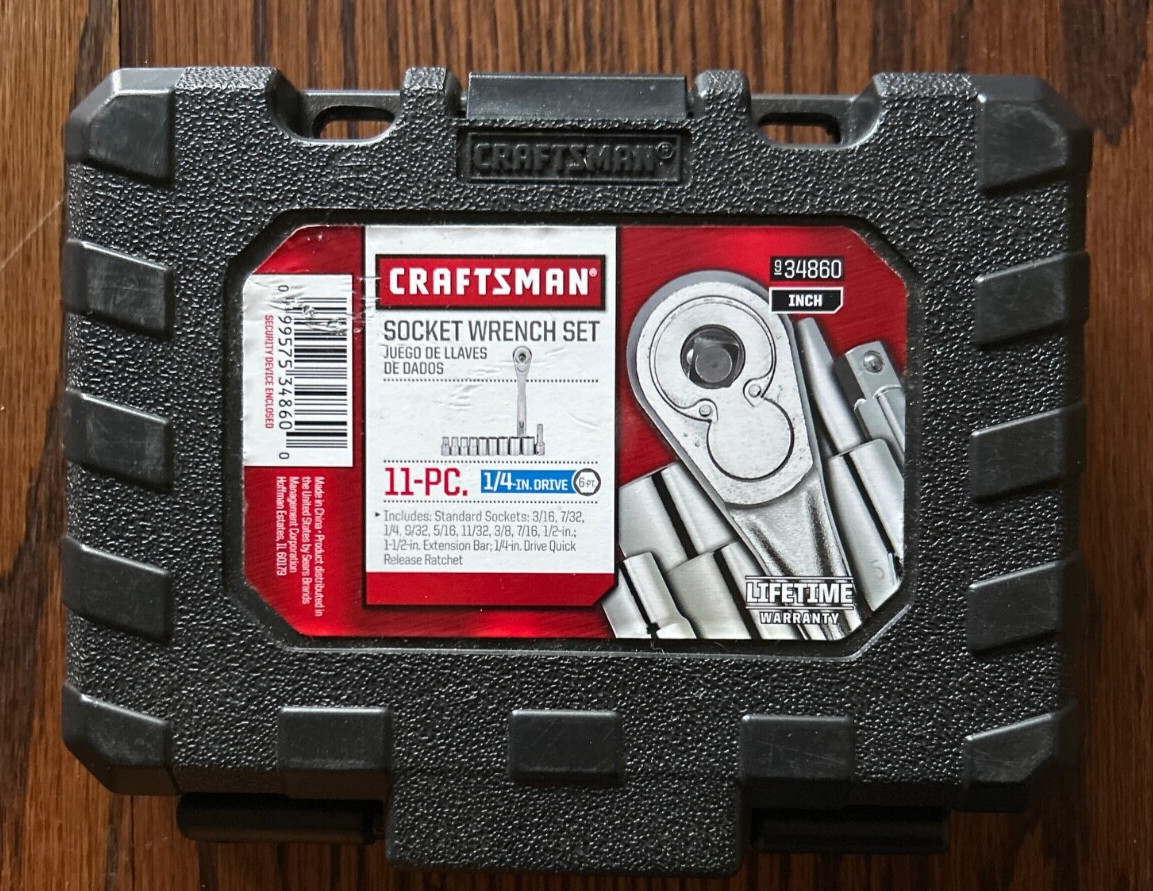 Craftsman 11-Piece 1/4″-Drive 6-Point SAE Socket Set 9-34860 with Case