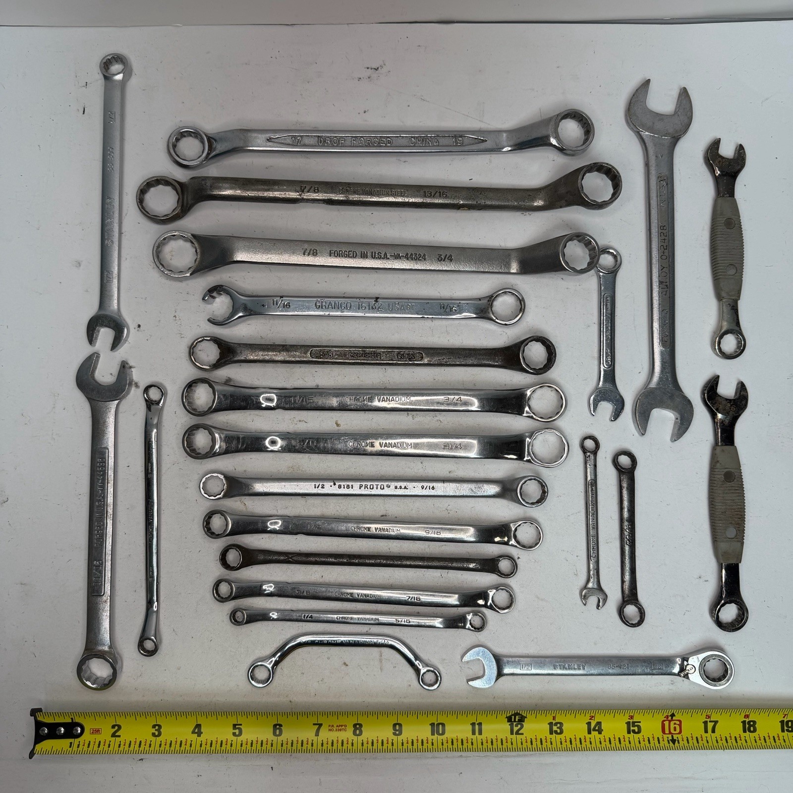 Wrench Lot 23 Piece Mixed Name Set Craftsman Proto S-K Some Made in USA