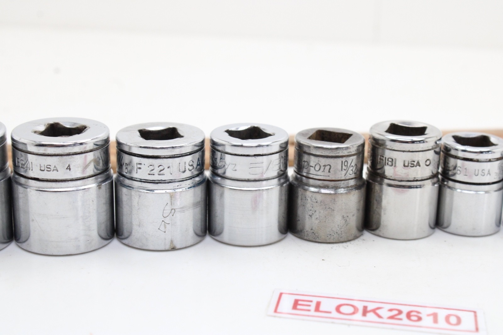 Snap-on F081 – F281 1/4-7/8″ 3/8″ Drive 12 Point 12 Piece SAE Chrome Set USA