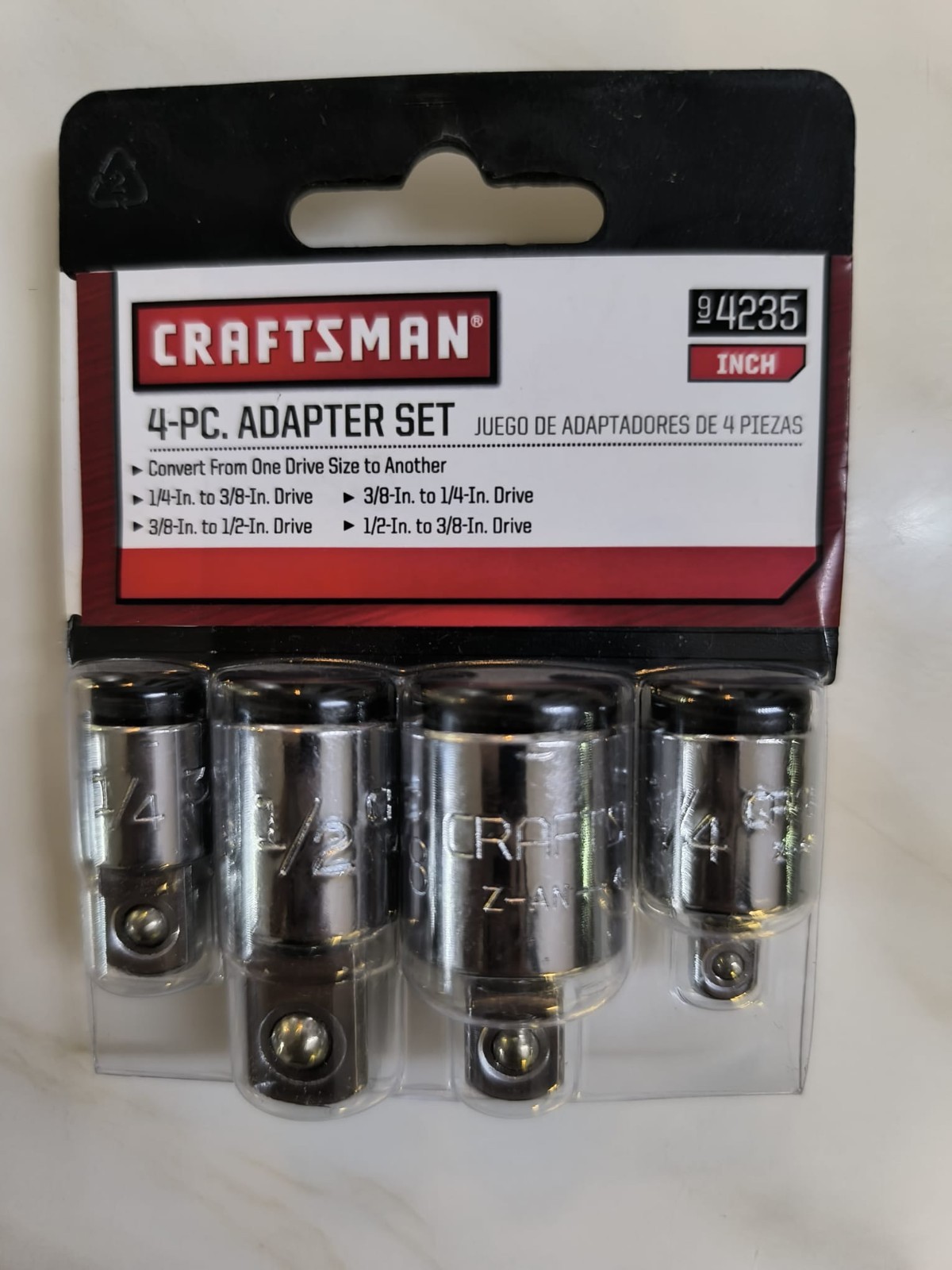 CRAFTSMAN 4 PC SOCKET ADAPTER Reducer/Expander/Converter Set 1/2 3/8 1/4″ Drive