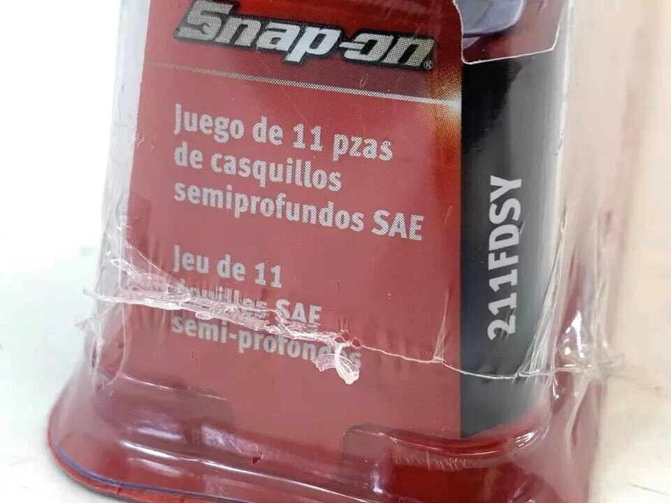 Snap-on 11Pc 3/8″ Drive 12-pt SAE Flank Drive Semi-Deep Socket Set 211FDSY NEW