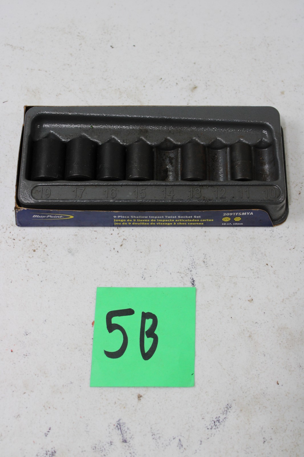 Blue-Point 209TFSMYA 6-Piece 3/8″ Dr Metric/SAE Shallow Twist Impact Socket Set