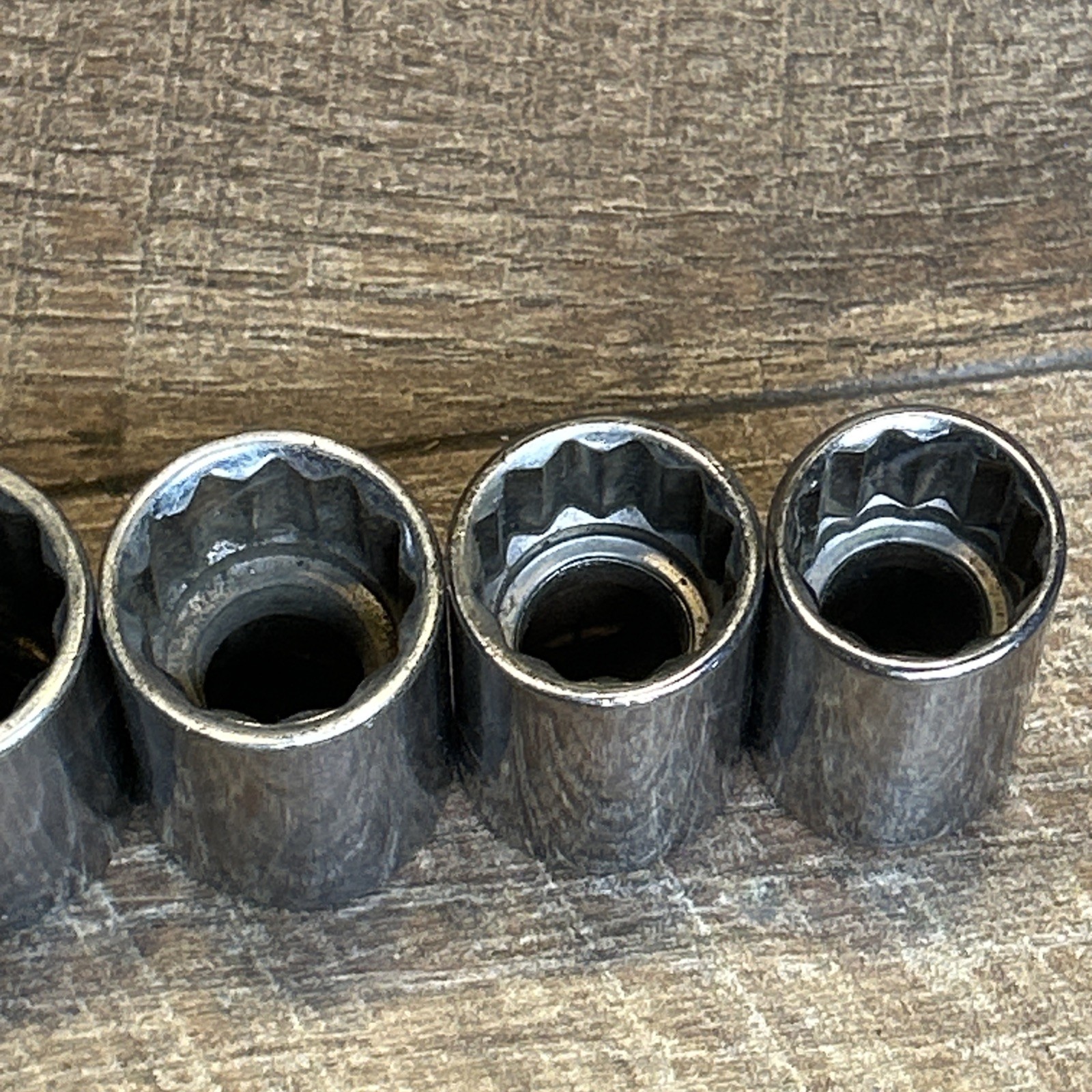10 Piece Vintage Craftsman 1/2″ Drive 12 Point Metric Socket Set Made In USA