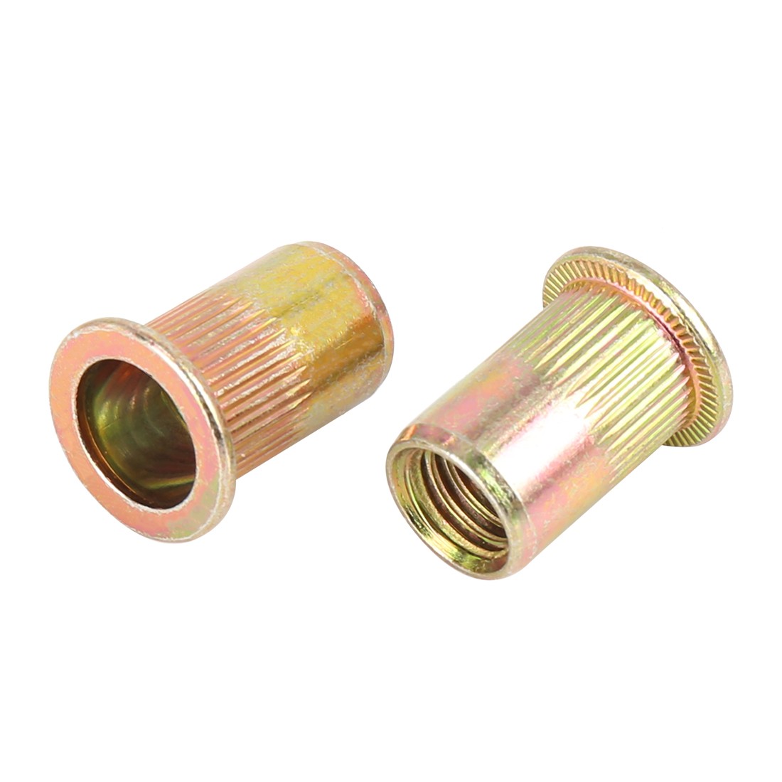 25 Pcs M10 Zinc Plated Carbon Steel Car Flat Head Rivet Nut Threaded Insert