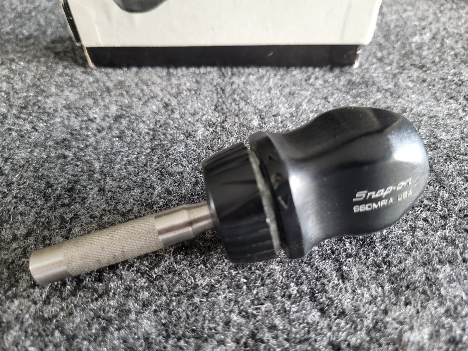 Snap-on Black Stubby Hard Handle Ratcheting Screwdriver SSDMR1A Older Box