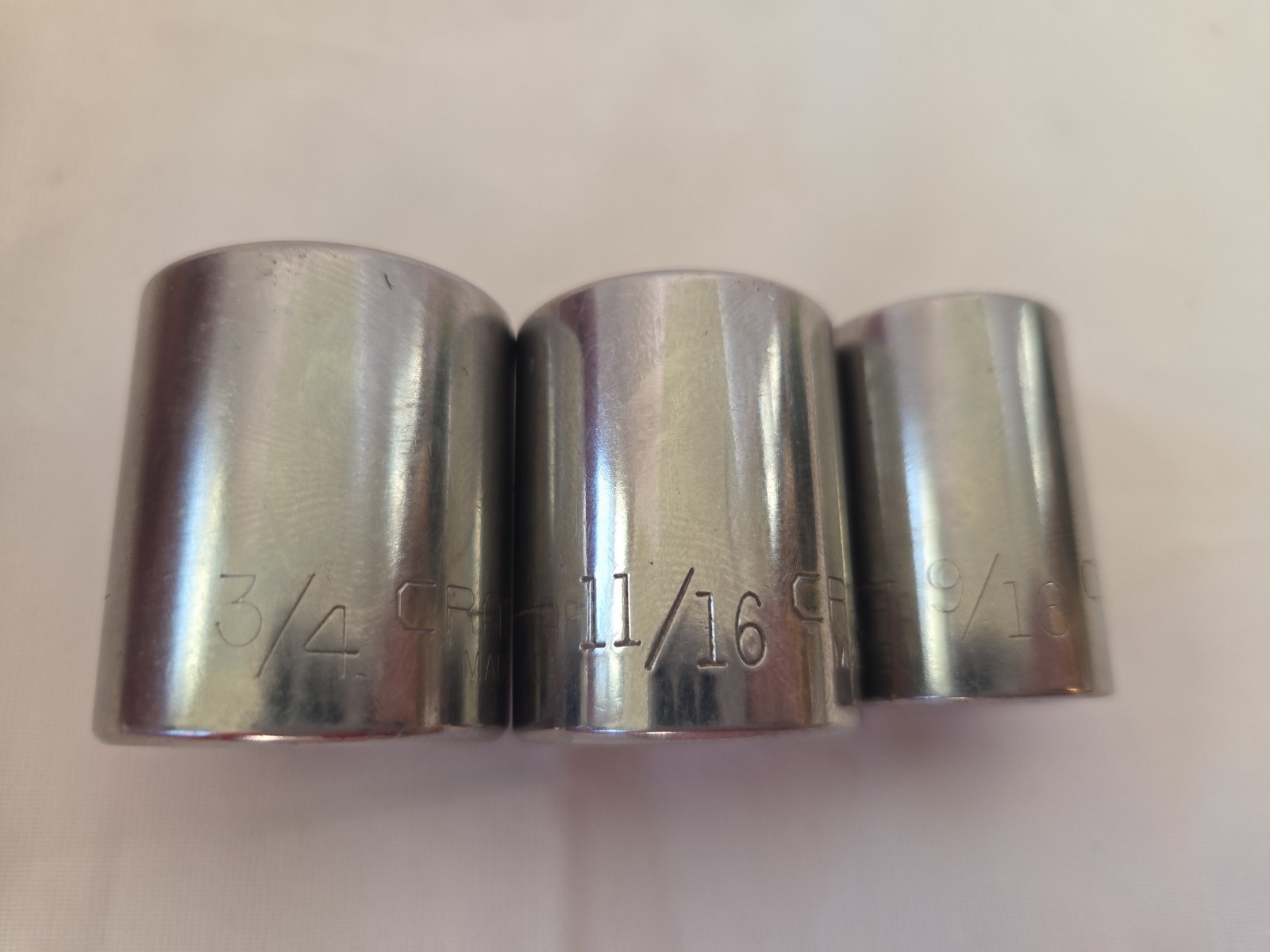 Craftsman USA 1/2” Drive 8 Point Socket Set 3pc Double Square Reverse Torx