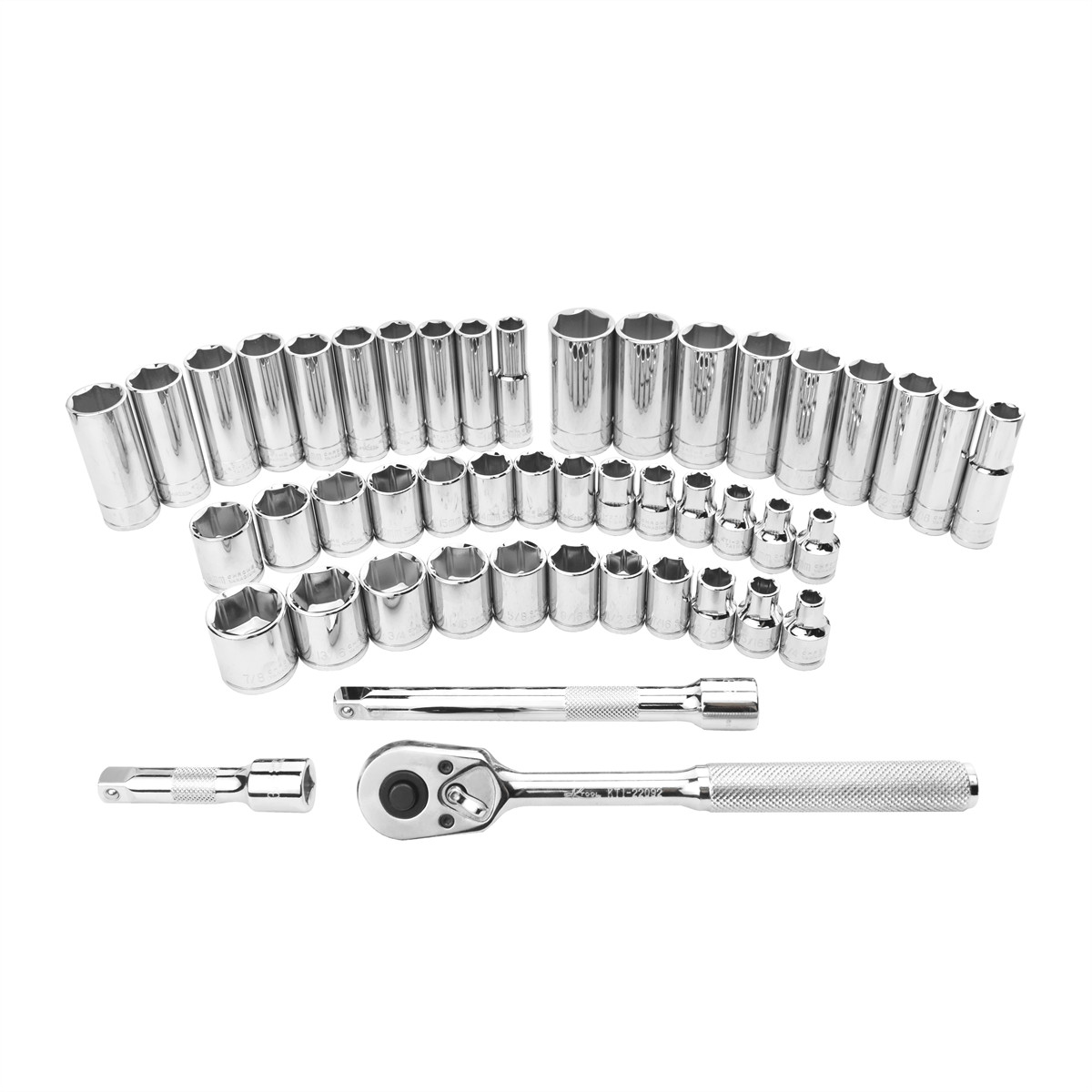 K-Tool 22047 47pc 3/8″ Drive Socket Set; 6pt Sockets, Heat Treated Steel
