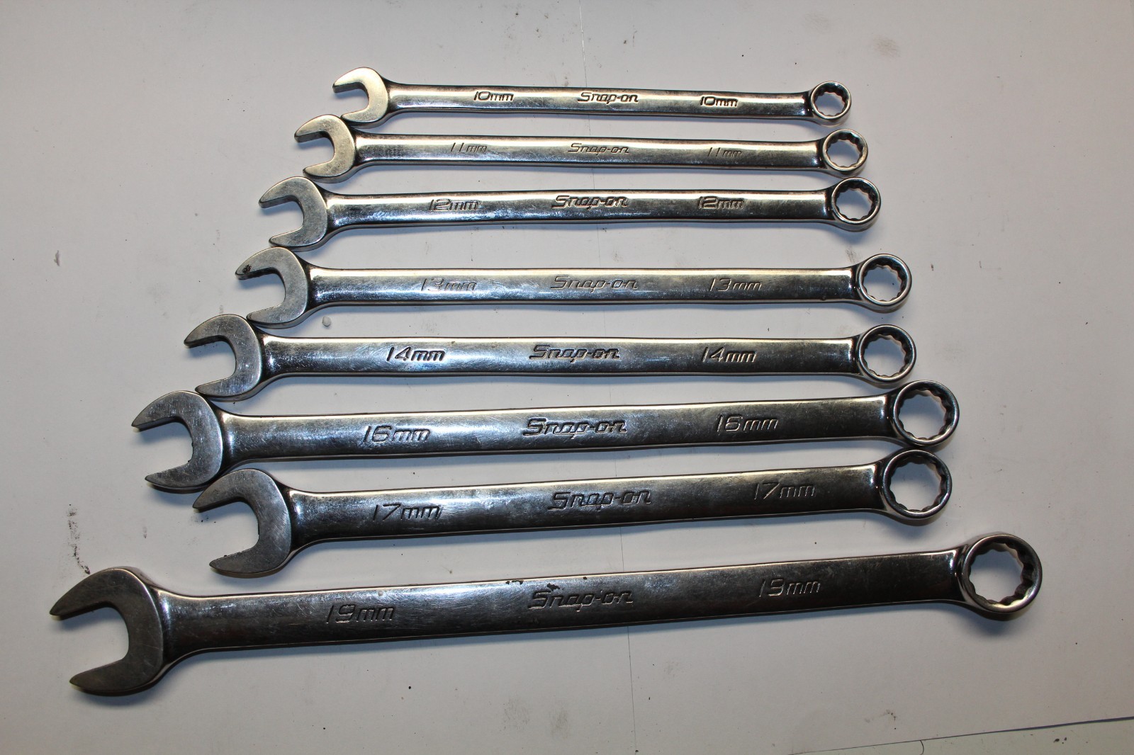 SNAP-ON TOOLS 12-Point Metric Long Combination Wrench SET USA 19,17,16,14-10MM
