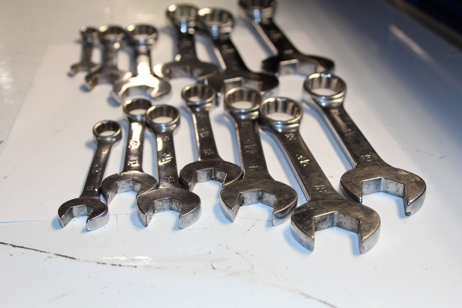 MAC TOOLS SAE & METRIC Stubby Combination Wrench LOT 13pcs USA